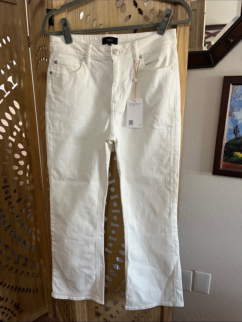 Quince White Wide-Leg Jeans